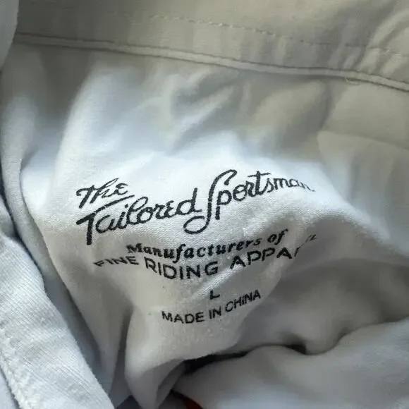 The Tailored Sportsman Top Womens Large White 1/4 Zip Pullover Equestrian Riding - Picture 4 of 8